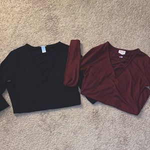 Two long sleeve tops